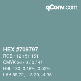 Color code: HEX #709797 | qconv.com