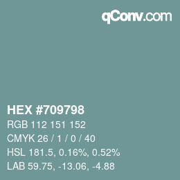 Color code: HEX #709798 | qconv.com