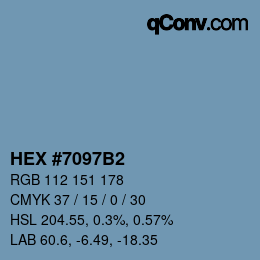 Farbcode: HEX #7097B2 | qconv.com