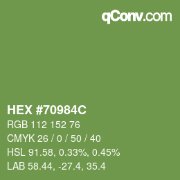 Color code: HEX #70984C | qconv.com