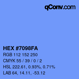 颜色代码: HEX #7098FA | qconv.com