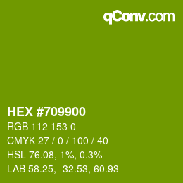Color code: HEX #709900 | qconv.com
