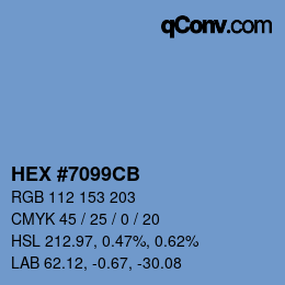Color code: HEX #7099CB | qconv.com