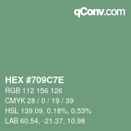 Color code: HEX #709C7E | qconv.com