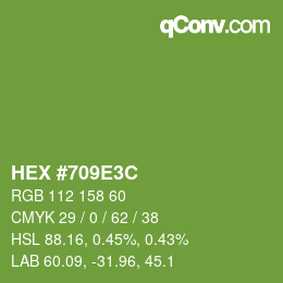 Color code: HEX #709E3C | qconv.com