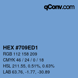 颜色代码: HEX #709ED1 | qconv.com