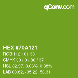 Color code: HEX #70A121 | qconv.com