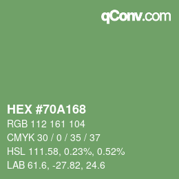 Color code: HEX #70A168 | qconv.com