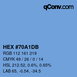カラーコード: HEX #70A1DB | qconv.com