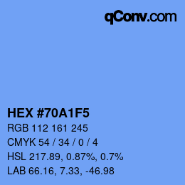 Color code: HEX #70A1F5 | qconv.com