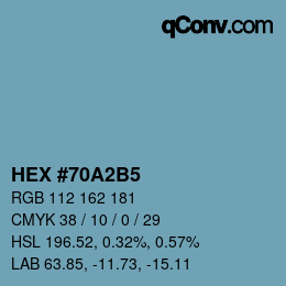 カラーコード: HEX #70A2B5 | qconv.com