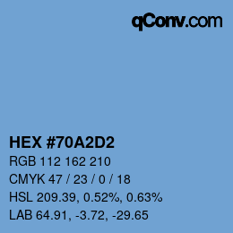 Color code: HEX #70A2D2 | qconv.com