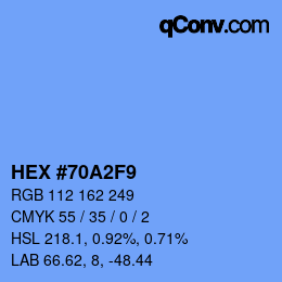 カラーコード: HEX #70A2F9 | qconv.com
