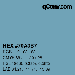 Color code: HEX #70A3B7 | qconv.com