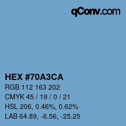 Color code: HEX #70A3CA | qconv.com