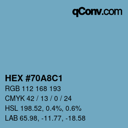 Color code: HEX #70A8C1 | qconv.com