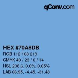 カラーコード: HEX #70A8DB | qconv.com