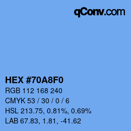 カラーコード: HEX #70A8F0 | qconv.com