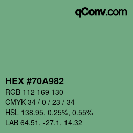 Color code: HEX #70A982 | qconv.com