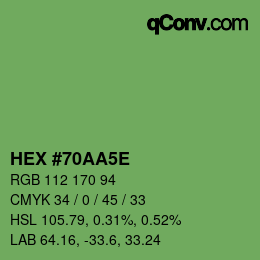 カラーコード: HEX #70AA5E | qconv.com