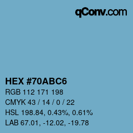 Farbcode: HEX #70ABC6 | qconv.com