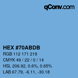 カラーコード: HEX #70ABDB | qconv.com