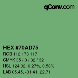 Color code: HEX #70AD75 | qconv.com