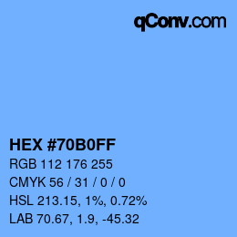 Color code: HEX #70B0FF | qconv.com