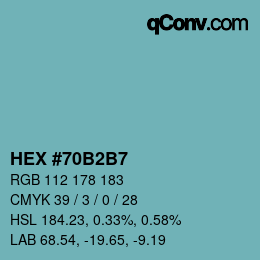 カラーコード: HEX #70B2B7 | qconv.com
