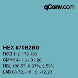 Color code: HEX #70B2BD | qconv.com