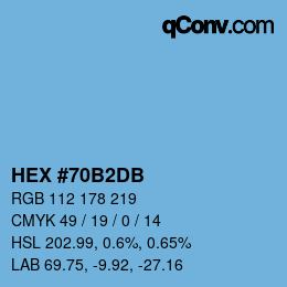 カラーコード: HEX #70B2DB | qconv.com