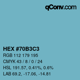 Color code: HEX #70B3C3 | qconv.com