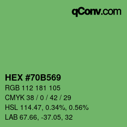 Color code: HEX #70B569 | qconv.com