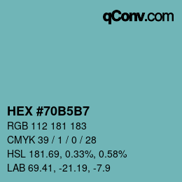 Color code: HEX #70B5B7 | qconv.com