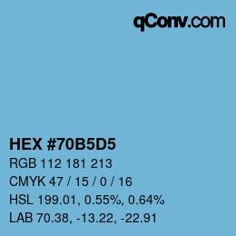 カラーコード: HEX #70B5D5 | qconv.com
