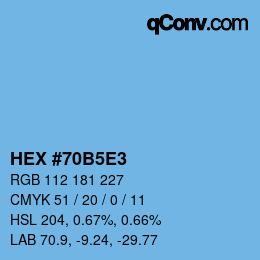 カラーコード: HEX #70B5E3 | qconv.com