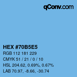 Color code: HEX #70B5E5 | qconv.com