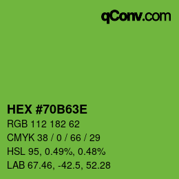 Farbcode: HEX #70B63E | qconv.com