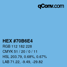 カラーコード: HEX #70B6E4 | qconv.com