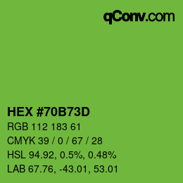 Farbcode: HEX #70B73D | qconv.com