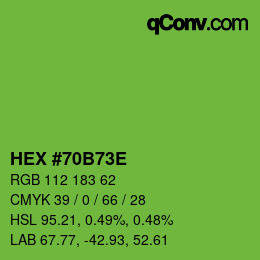 Farbcode: HEX #70B73E | qconv.com