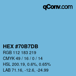 Color code: HEX #70B7DB | qconv.com