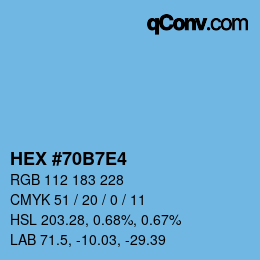 Color code: HEX #70B7E4 | qconv.com