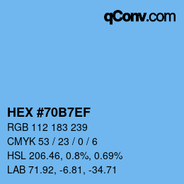 Color code: HEX #70B7EF | qconv.com