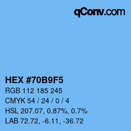 Color code: HEX #70B9F5 | qconv.com