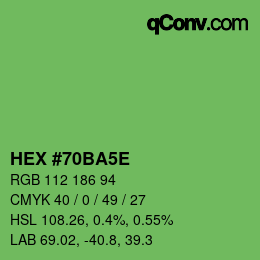 Color code: HEX #70BA5E | qconv.com