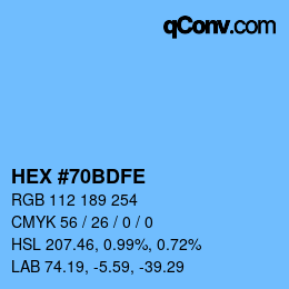 Color code: HEX #70BDFE | qconv.com