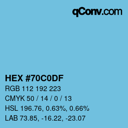 Código de color: HEX #70C0DF | qconv.com