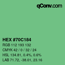 Color code: HEX #70C184 | qconv.com