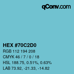 カラーコード: HEX #70C2D0 | qconv.com